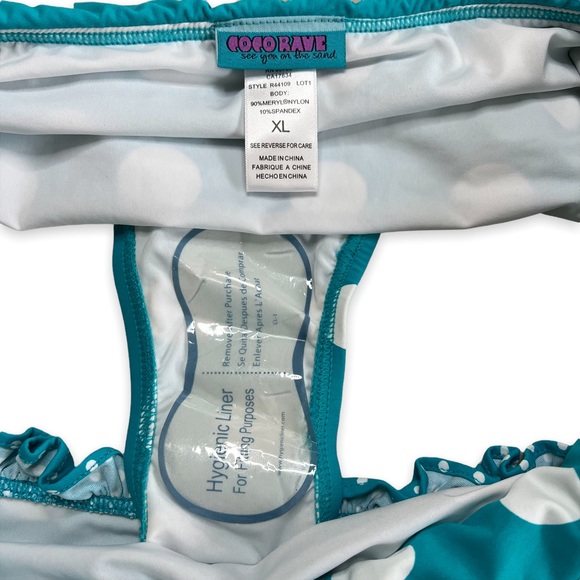 NEW COCO RAVE Women's Classic Cut Polka Dot Bikini Bottom Skort Swimsuit Size XL - Picture 2 of 9